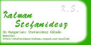 kalman stefanidesz business card